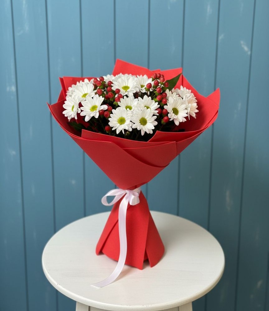 Букет цветов из: Хризантемы в Табачный