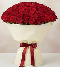 Букет 101 Красная роза Милано в Табачный