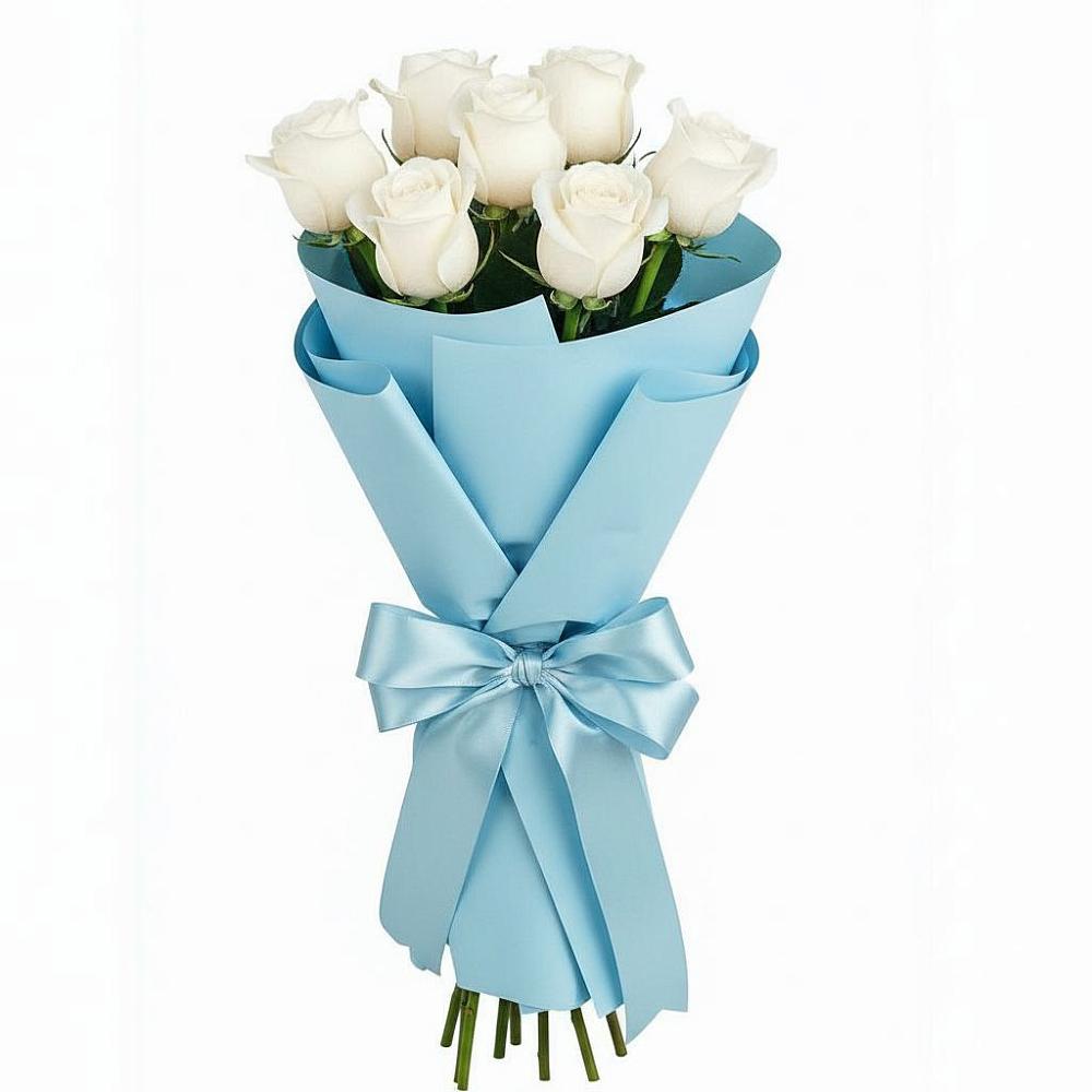 Букет 7 белых роз Проуд в Табачный