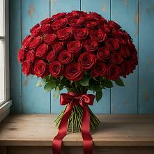 Букет Красные розы Блэк Меджик в Табачный