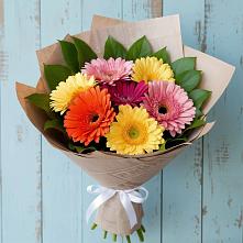 Букет цветов из:  Герберы #REPLACE_PRED# Табачный