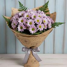 Букет цветов из:  Хризантемы #REPLACE_PRED# Табачный