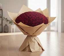 Букет 101 Красная роза в Табачный