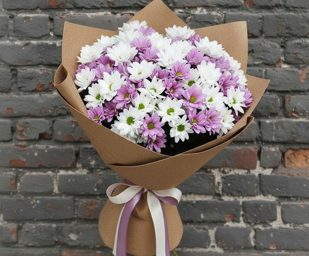 Букет цветов из: Хризантемы в Табачный