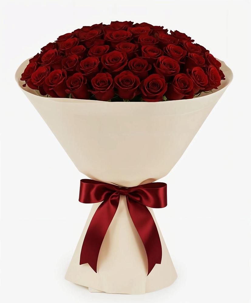 Букет 101 Бордовая роза Блэк Бакарра в Табачный