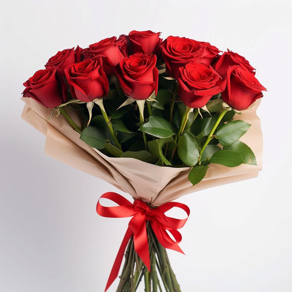 Букет 11 Красных роз Эдлесс Лав в Табачный
